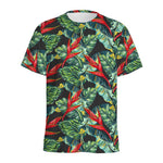 Banana Leaf Hawaiian Pattern Print Men's Sports T-Shirt