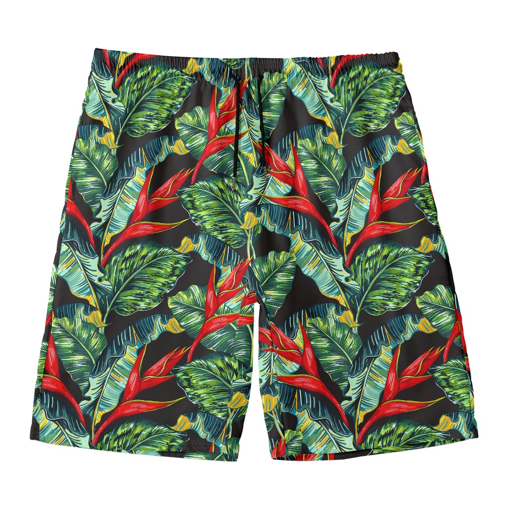 Banana Leaf Hawaiian Pattern Print Men's Swim Trunks