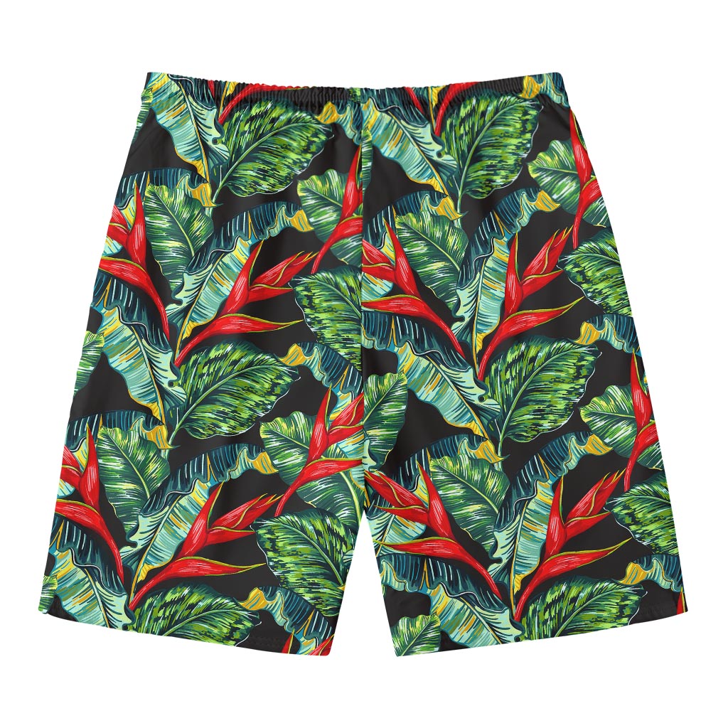 Banana Leaf Hawaiian Pattern Print Men's Swim Trunks