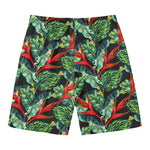Banana Leaf Hawaiian Pattern Print Men's Swim Trunks