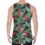Banana Leaf Hawaiian Pattern Print Men's Velvet Tank Top