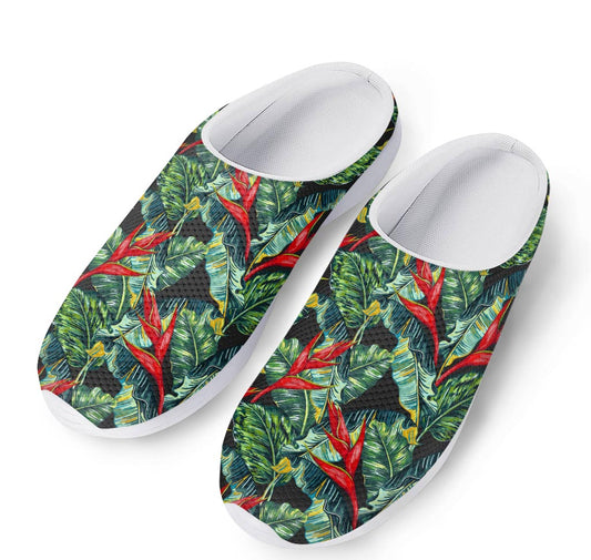 Banana Leaf Hawaiian Pattern Print Mesh Casual Shoes
