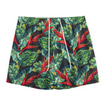 Banana Leaf Hawaiian Pattern Print Mesh Shorts