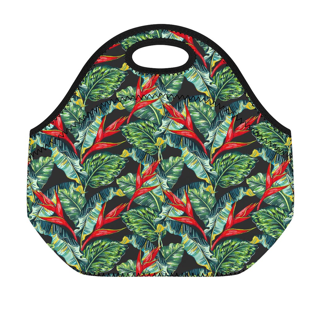 Banana Leaf Hawaiian Pattern Print Neoprene Lunch Bag