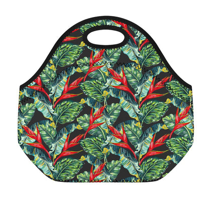 Banana Leaf Hawaiian Pattern Print Neoprene Lunch Bag