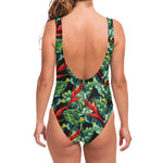 Banana Leaf Hawaiian Pattern Print One Piece Swimsuit