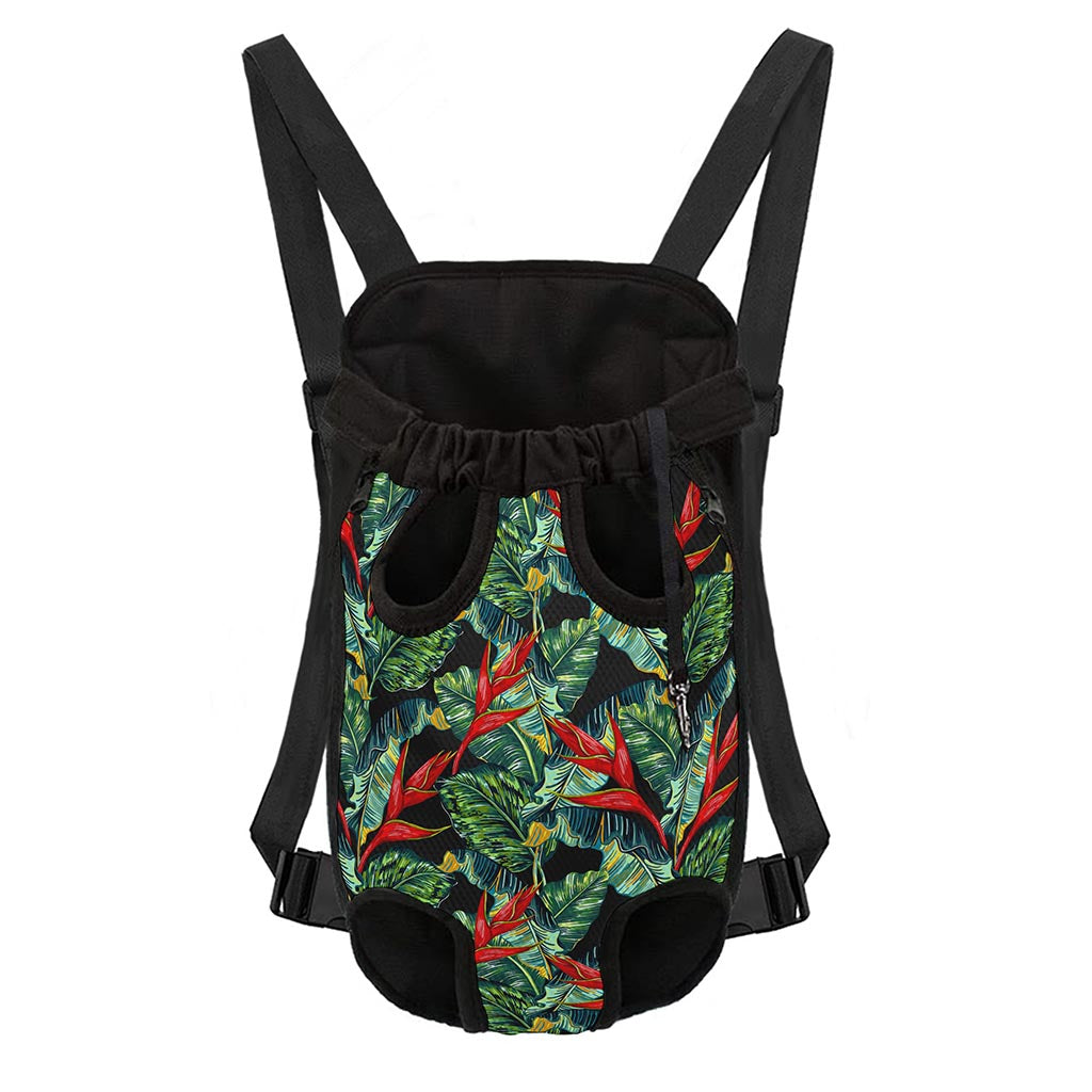 Banana Leaf Hawaiian Pattern Print Pet Carrier Backpack