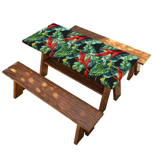 Banana Leaf Hawaiian Pattern Print Picnic Table Cover