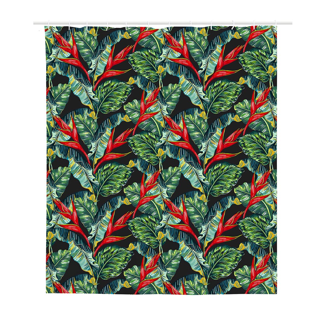 Banana Leaf Hawaiian Pattern Print Polyester Shower Curtain
