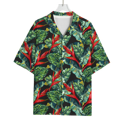 Banana Leaf Hawaiian Pattern Print Rayon Hawaiian Shirt