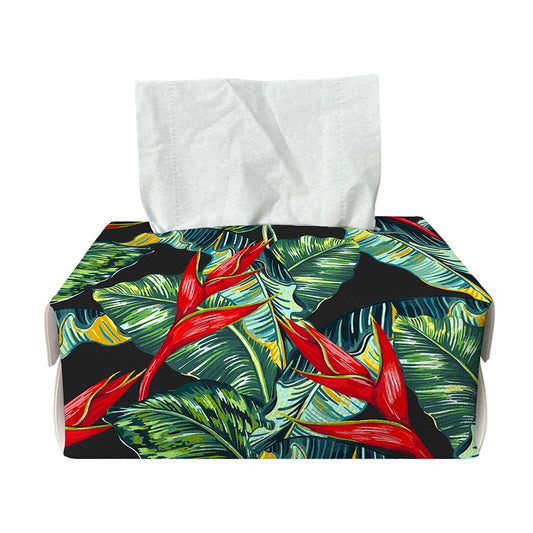Banana Leaf Hawaiian Pattern Print Rectangle Tissue Box Cover