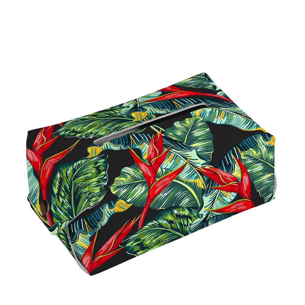 Banana Leaf Hawaiian Pattern Print Rectangle Tissue Box Cover
