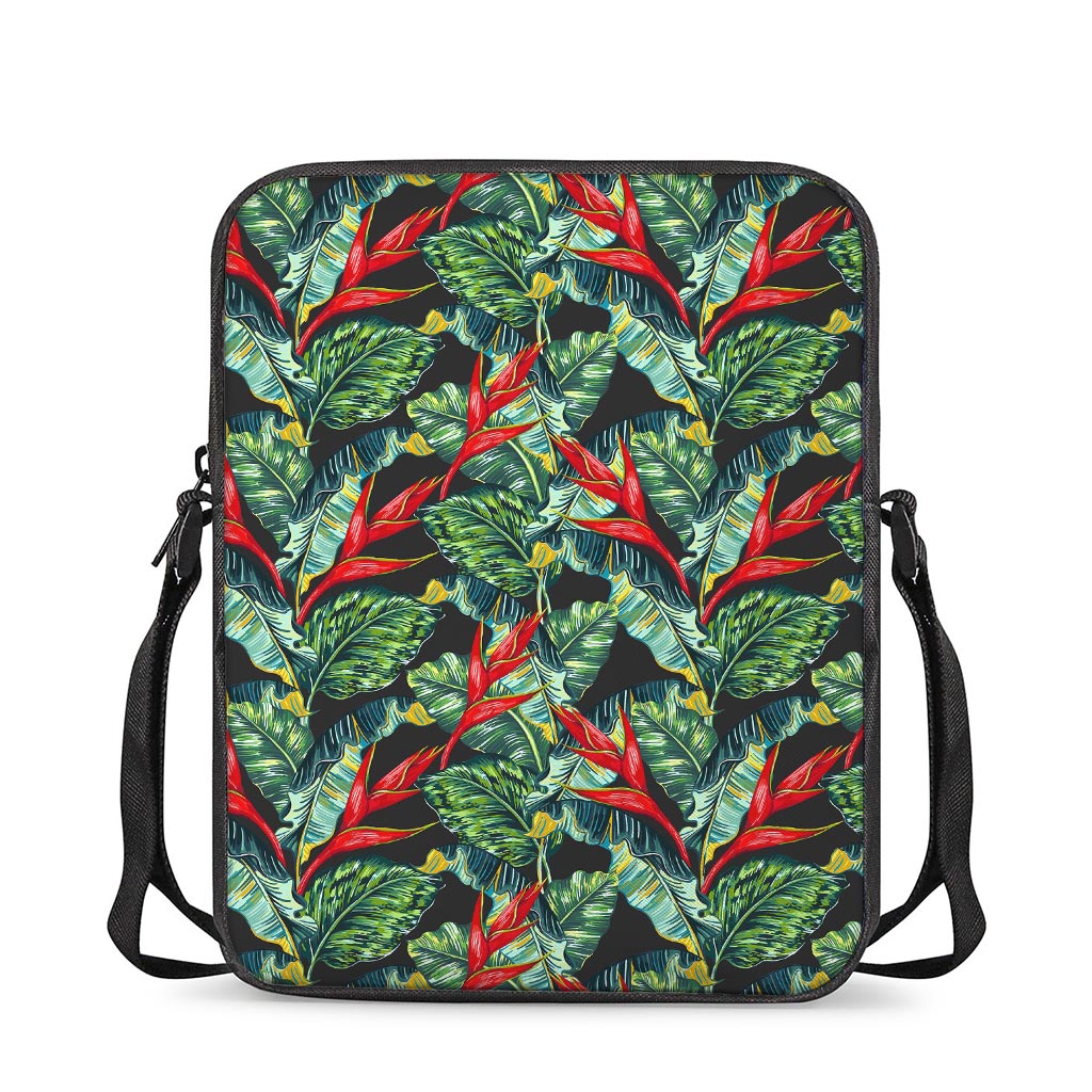 Banana Leaf Hawaiian Pattern Print Rectangular Crossbody Bag