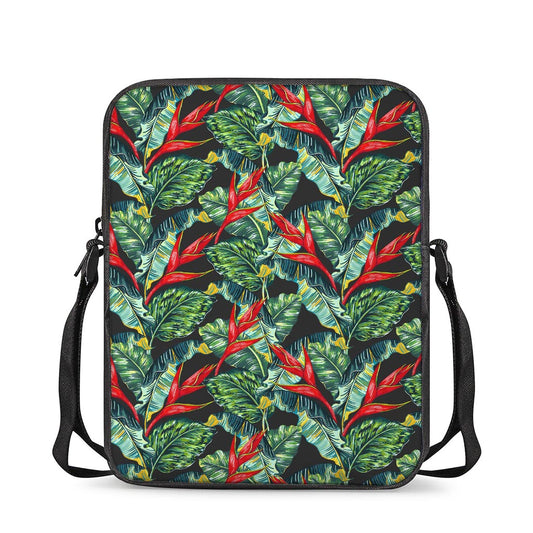 Banana Leaf Hawaiian Pattern Print Rectangular Crossbody Bag