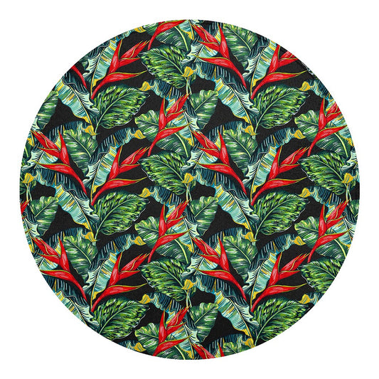 Banana Leaf Hawaiian Pattern Print Round Blanket