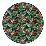 Banana Leaf Hawaiian Pattern Print Round Floor Mat