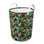 Banana Leaf Hawaiian Pattern Print Round Laundry Basket