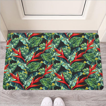 Banana Leaf Hawaiian Pattern Print Rubber Doormat