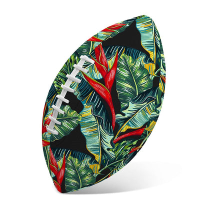 Banana Leaf Hawaiian Pattern Print Rugby Ball