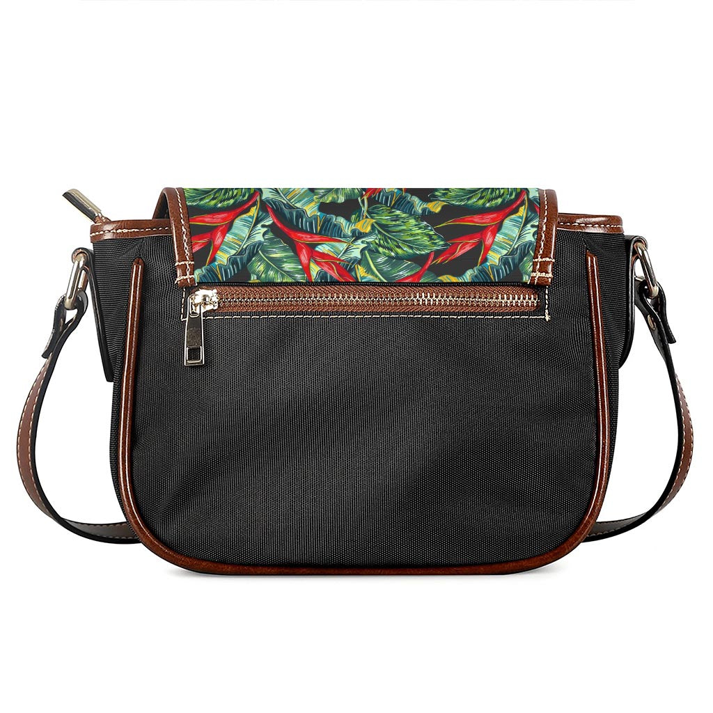 Banana Leaf Hawaiian Pattern Print Saddle Bag