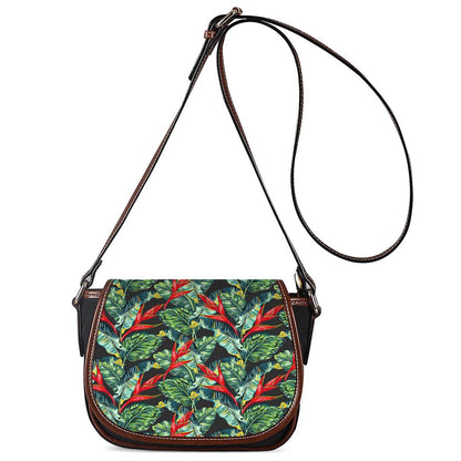 Banana Leaf Hawaiian Pattern Print Saddle Bag