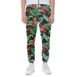 Banana Leaf Hawaiian Pattern Print Scuba Joggers