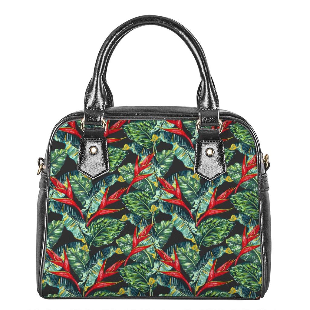 Banana Leaf Hawaiian Pattern Print Shoulder Handbag