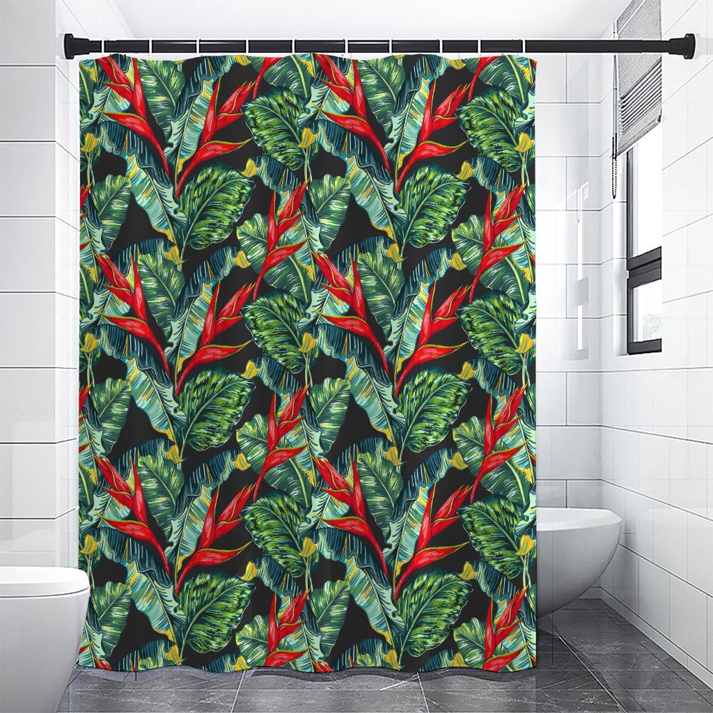 Banana Leaf Hawaiian Pattern Print Shower Curtain