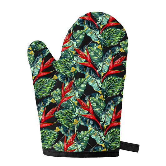 Banana Leaf Hawaiian Pattern Print Single Oven Mitt