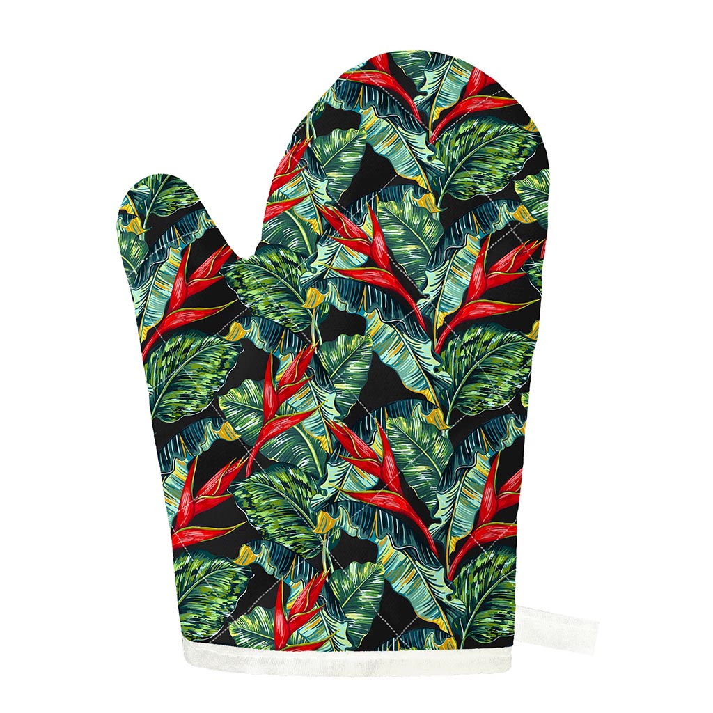 Banana Leaf Hawaiian Pattern Print Single Oven Mitt