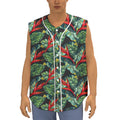 Banana Leaf Hawaiian Pattern Print Sleeveless Baseball Jersey