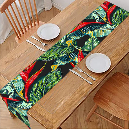 Banana Leaf Hawaiian Pattern Print Table Runner