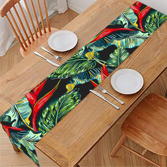 Banana Leaf Hawaiian Pattern Print Table Runner
