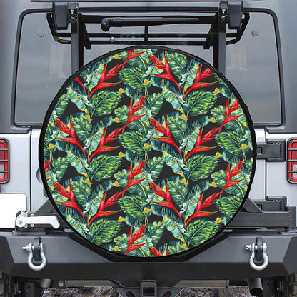 Banana Leaf Hawaiian Pattern Print Tire Cover