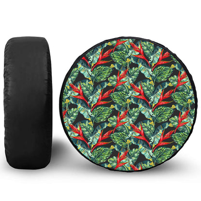 Banana Leaf Hawaiian Pattern Print Tire Cover