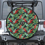 Banana Leaf Hawaiian Pattern Print Tire Cover With Camera Hole