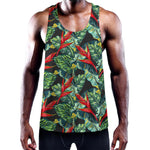 Banana Leaf Hawaiian Pattern Print Training Tank Top