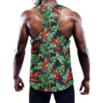 Banana Leaf Hawaiian Pattern Print Training Tank Top