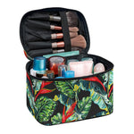 Banana Leaf Hawaiian Pattern Print Travel Makeup Bag
