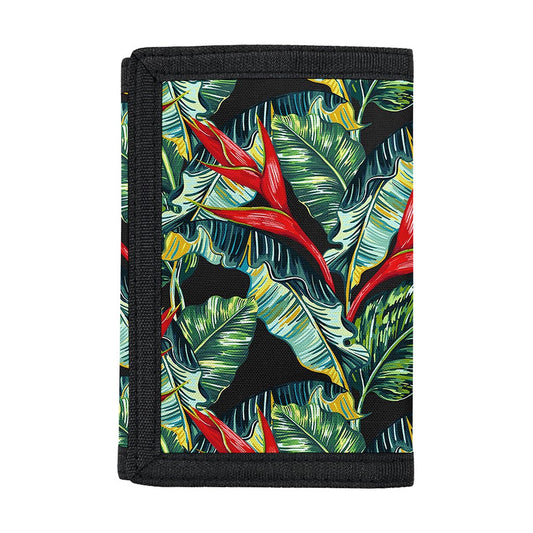 Banana Leaf Hawaiian Pattern Print Trifold Wallet