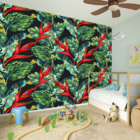 Banana Leaf Hawaiian Pattern Print Wall Sticker