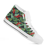 Banana Leaf Hawaiian Pattern Print White High Top Sneakers