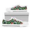 Banana Leaf Hawaiian Pattern Print White Low Top Sneakers