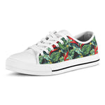 Banana Leaf Hawaiian Pattern Print White Low Top Sneakers