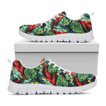 Banana Leaf Hawaiian Pattern Print White Running Shoes