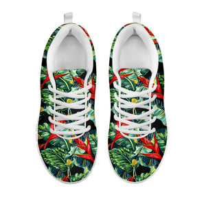 Banana Leaf Hawaiian Pattern Print White Running Shoes