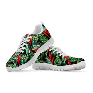 Banana Leaf Hawaiian Pattern Print White Running Shoes