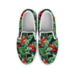 Banana Leaf Hawaiian Pattern Print White Slip On Sneakers