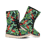 Banana Leaf Hawaiian Pattern Print Winter Boots