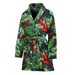 Banana Leaf Hawaiian Pattern Print Women's Bathrobe